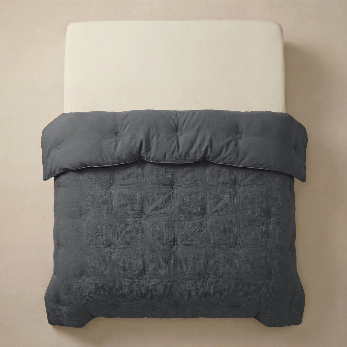 Zelesta Deluxe Baumwoll-Musselin-Bettdecke – Anthrazit