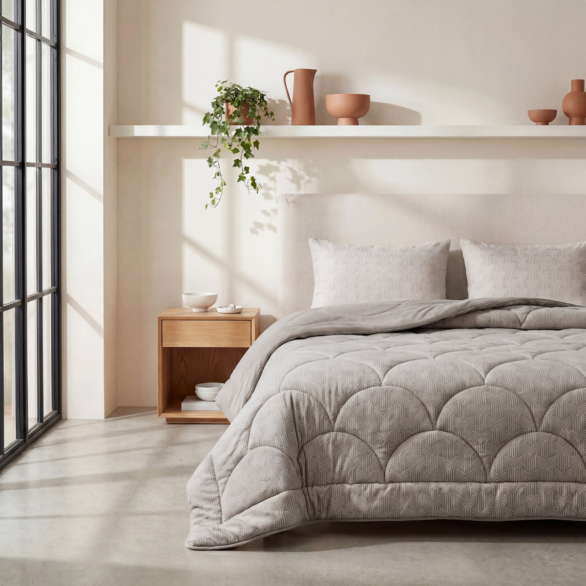Zelesta Special Flanell Luxus Bettdecke – Taupe & Grau