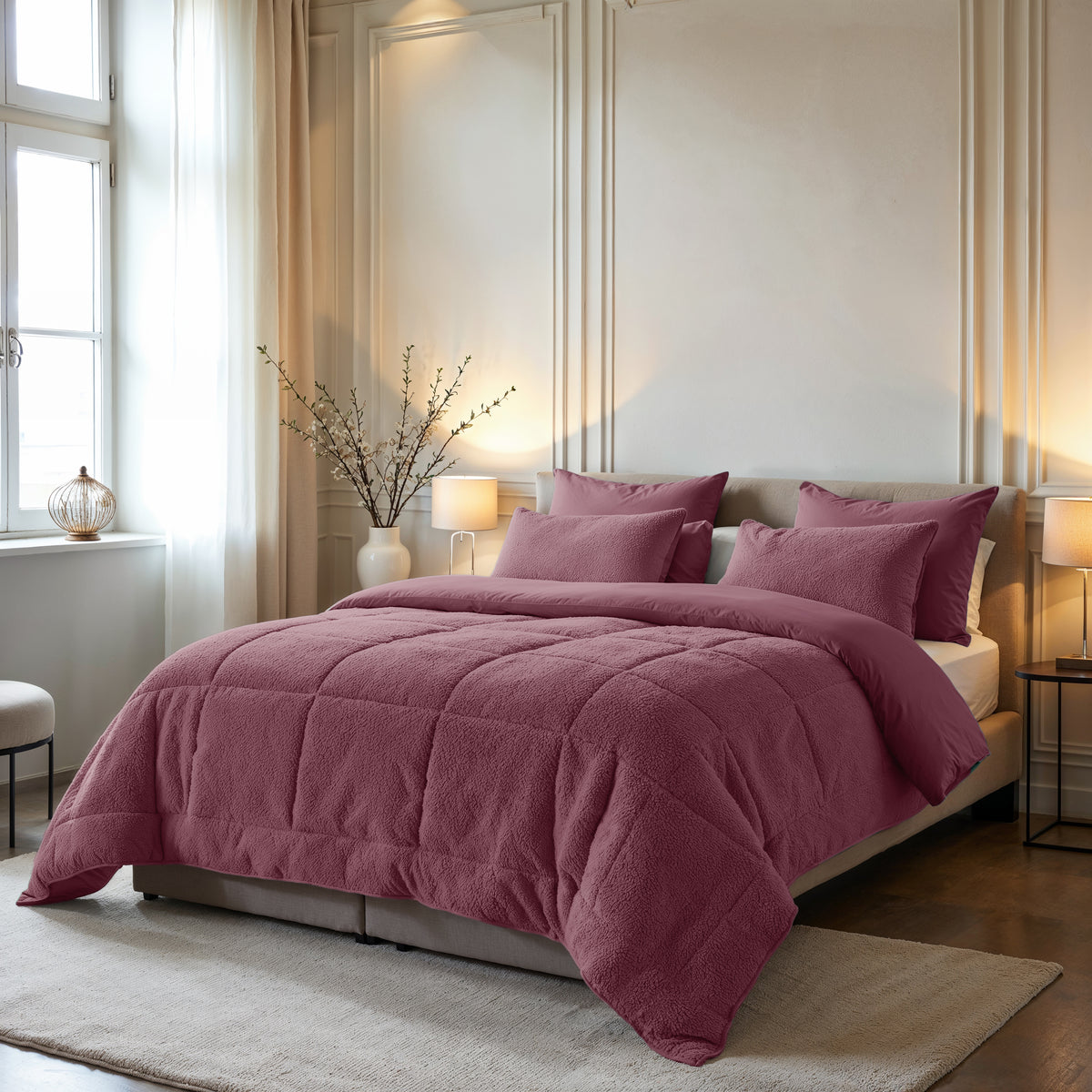 Zelesta Special Teddy Bettdecke - Bordeauxrot