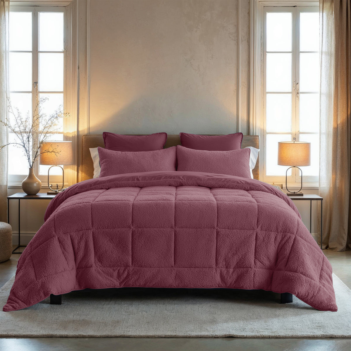 Zelesta Special Teddy Bettdecke - Bordeauxrot