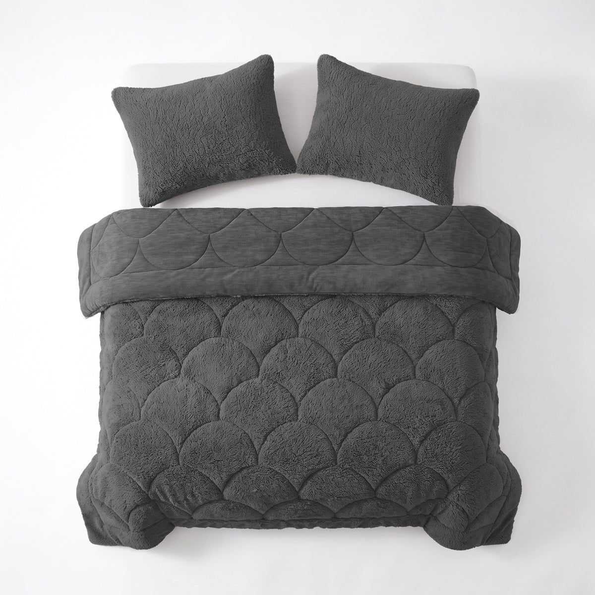 Zelesta Special Teddy Chenille Pillowcase Set Of 2 - Anthracite