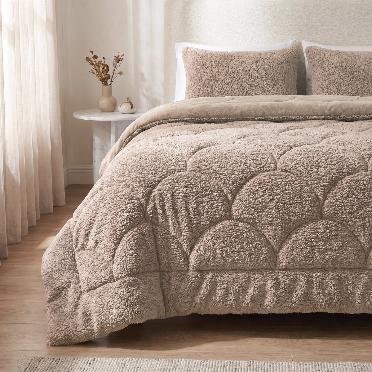 Zelesta Special Teddy Chenille Duvet - Dusty Pink