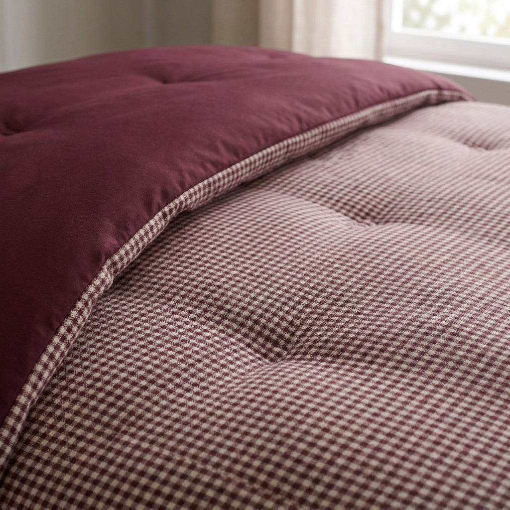 Zelesta Special Waffle Percal Duvet - Bordeaux Mix