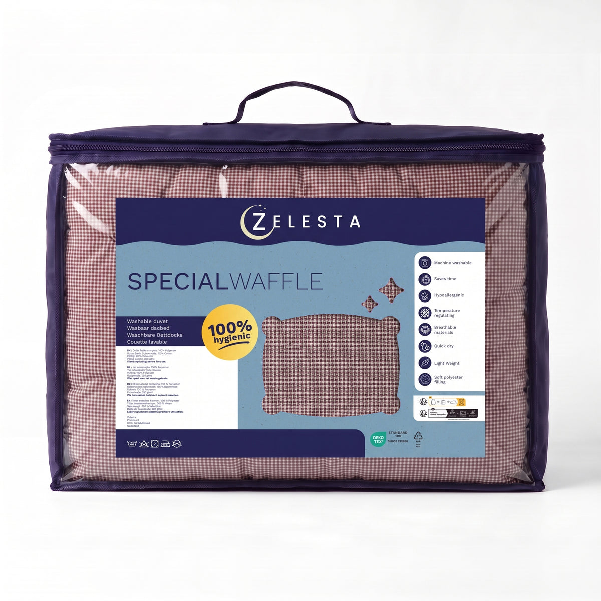 Zelesta Special Waffle Percal Duvet - Bordeaux Mix