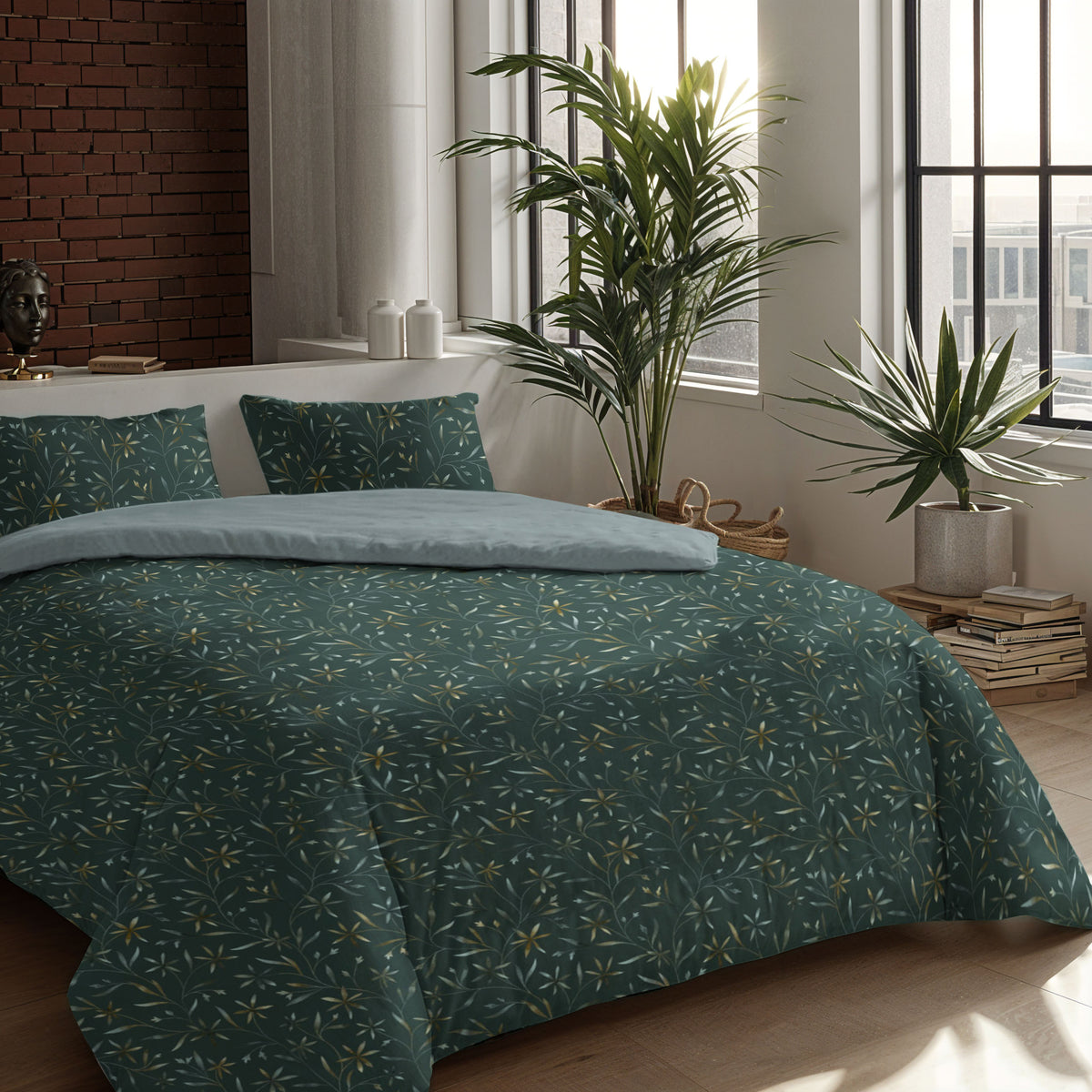 Zelesta Comfort Design Nahtlose Bettdecke - Delicate Floral Green