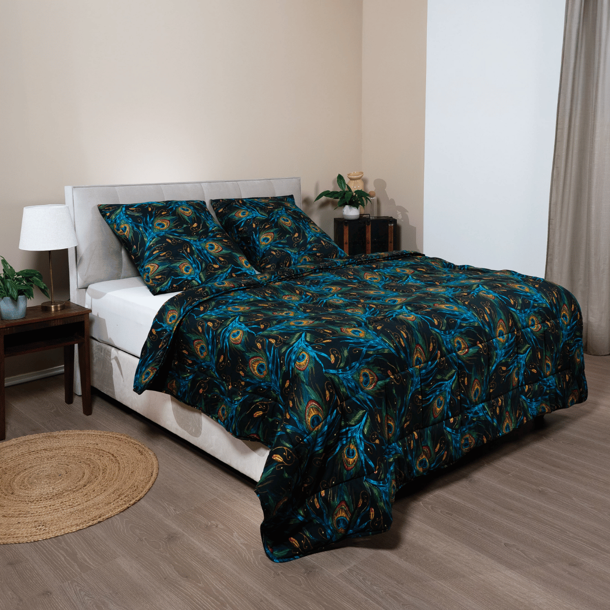 Zelesta Comfort Design Sommerbettdecke - Peacock Feathers