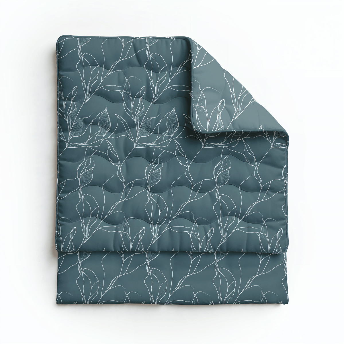 Zelesta Pure Design Baumwollbettdecke - White Leaves