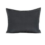 Zelesta Deluxe Hotel Stripe Nahtlose Satin-Baumwolle Kissenbezug-Set, 2 Stück - Anthrazit