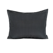 Zelesta Deluxe Hotel Stripe Nahtlose Satin-Baumwolle Kissenbezug-Set, 2 Stück - Anthrazit