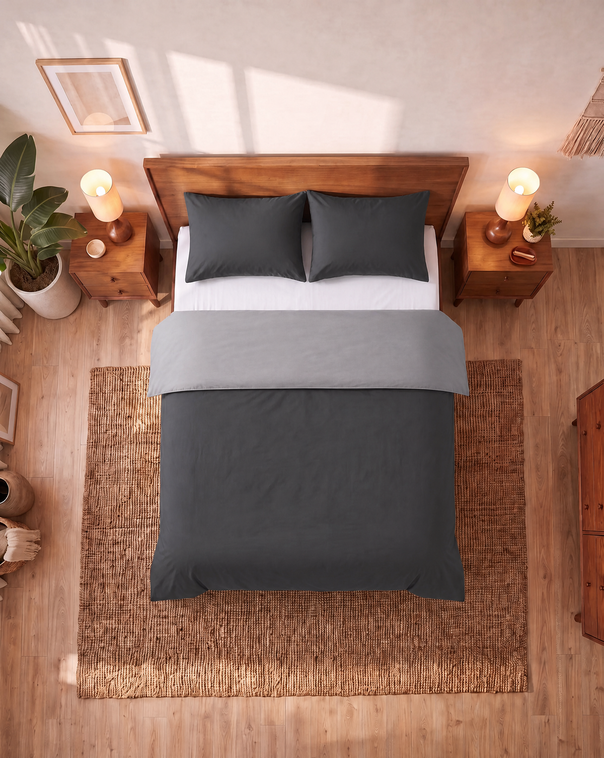 Zelesta Comfort Duo Nahtloser Kissenbezug 2er-Set - Anthrazit