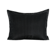 Zelesta Deluxe Hotel Stripe Nahtlose Satin-Baumwolle Kissenbezug-Set, 2 Stück - Schwarz