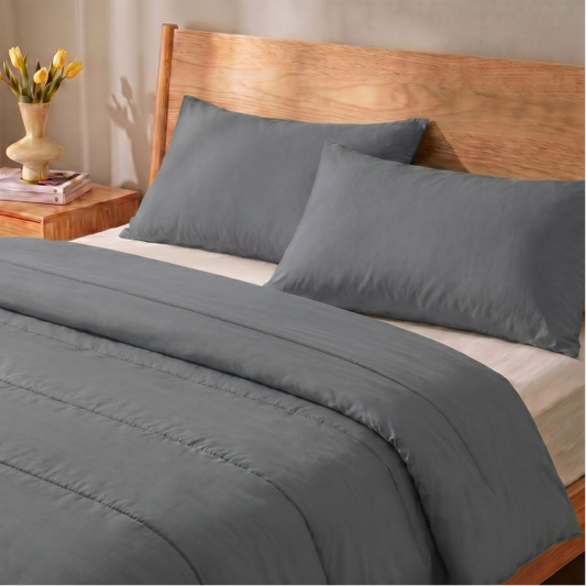Zelesta Comfort Uni Sommerbettdecke – Stein Grau