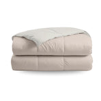 Zelesta Deluxe Duo Percale Baumwoll-Sommerbettdecke – Seide & Creme