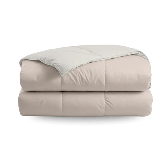 Zelesta Deluxe Duo Percale Baumwoll-Sommerbettdecke – Seide & Creme