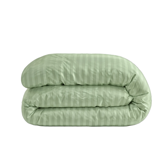 Zelesta Deluxe Hotel Stripe Nahtlose Satin-Baumwolle Bettdecke - Grün