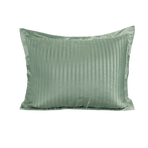 Zelesta Deluxe Hotel Stripe Nahtlose Satin-Baumwolle Kissenbezug-Set, 2 Stück - Grün