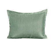 Zelesta Deluxe Hotel Stripe Nahtlose Satin-Baumwolle Kissenbezug-Set, 2 Stück - Grün