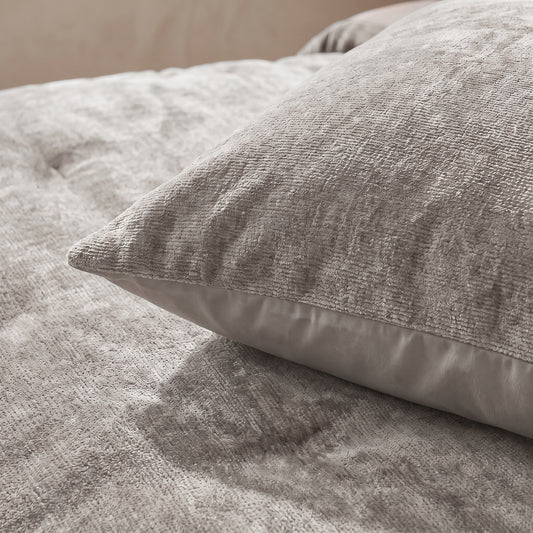 Zelesta Special Jersey Chenille Kissenbezug-Set, 2 Stück - Warmes Grau