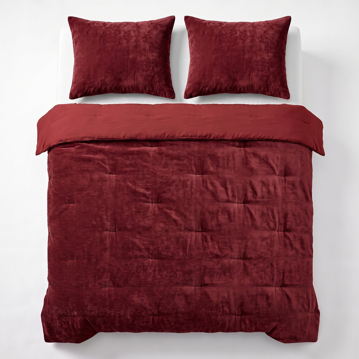 Zelesta Special Jersey Chenille Kissenbezug-Set, 2 Stück - Barockrot