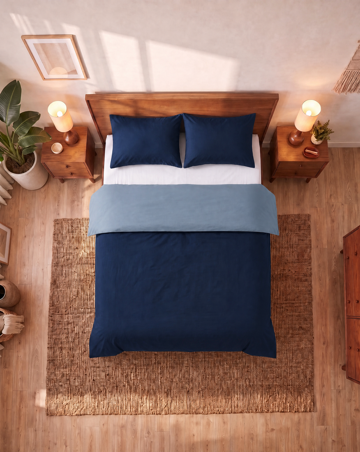 Zelesta Comfort Duo Nahtloser Kissenbezug 2er-Set - Blau