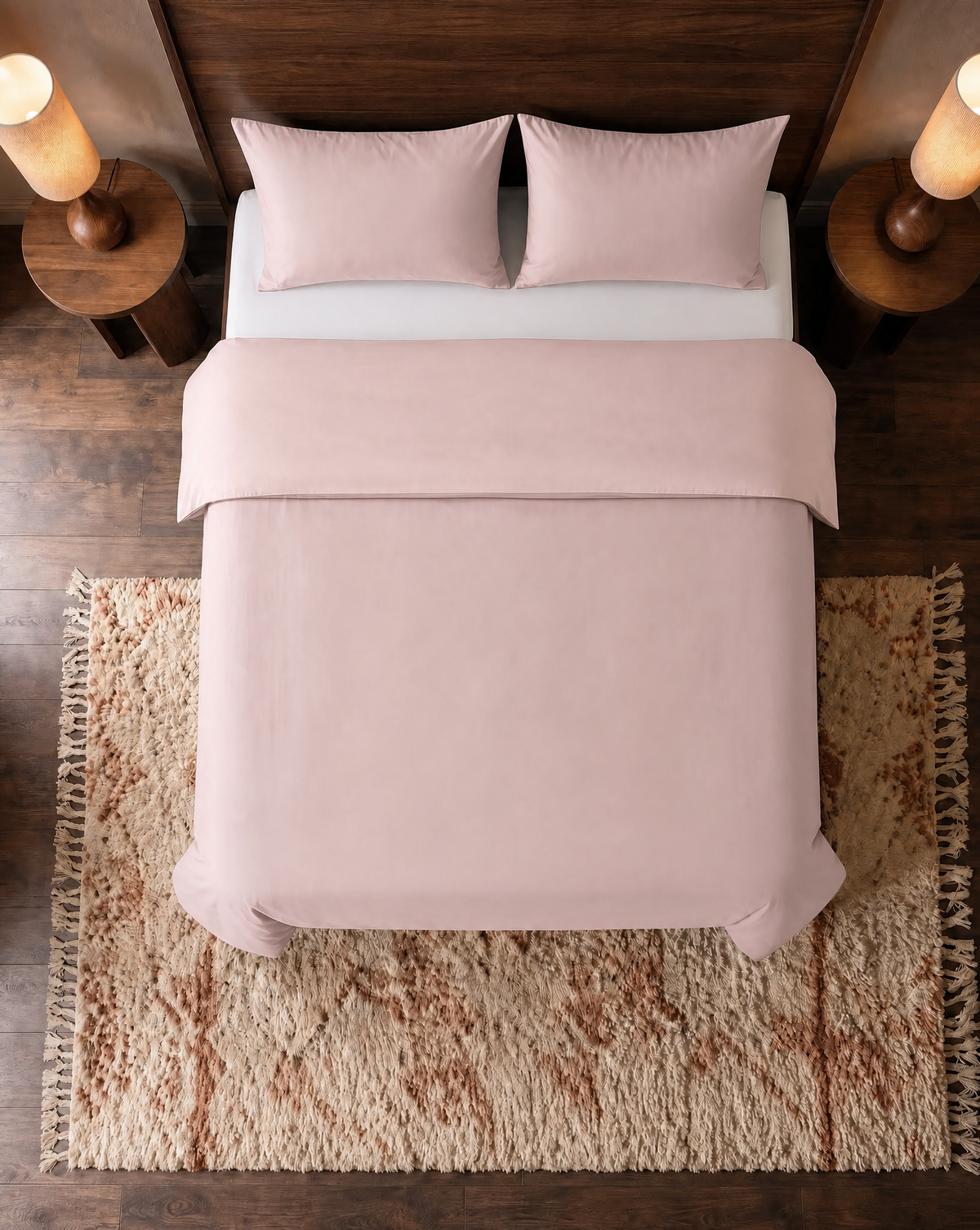 Zelesta Pure Uni Nahtloser Kissenbezug 2er-Set aus Baumwolle - Misty Rose