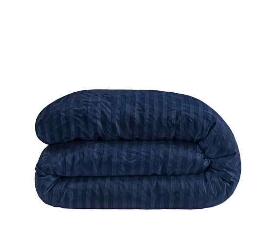 Zelesta Deluxe Hotel Stripe Nahtlose Satin-Baumwolle Bettdecke - Blau