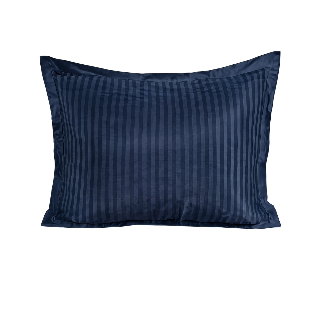 Zelesta Deluxe Hotel Stripe Nahtlose Satin-Baumwolle Kissenbezug-Set, 2 Stück - Blau