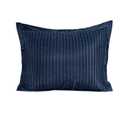 Zelesta Deluxe Hotel Stripe Nahtlose Satin-Baumwolle Kissenbezug-Set, 2 Stück - Blau