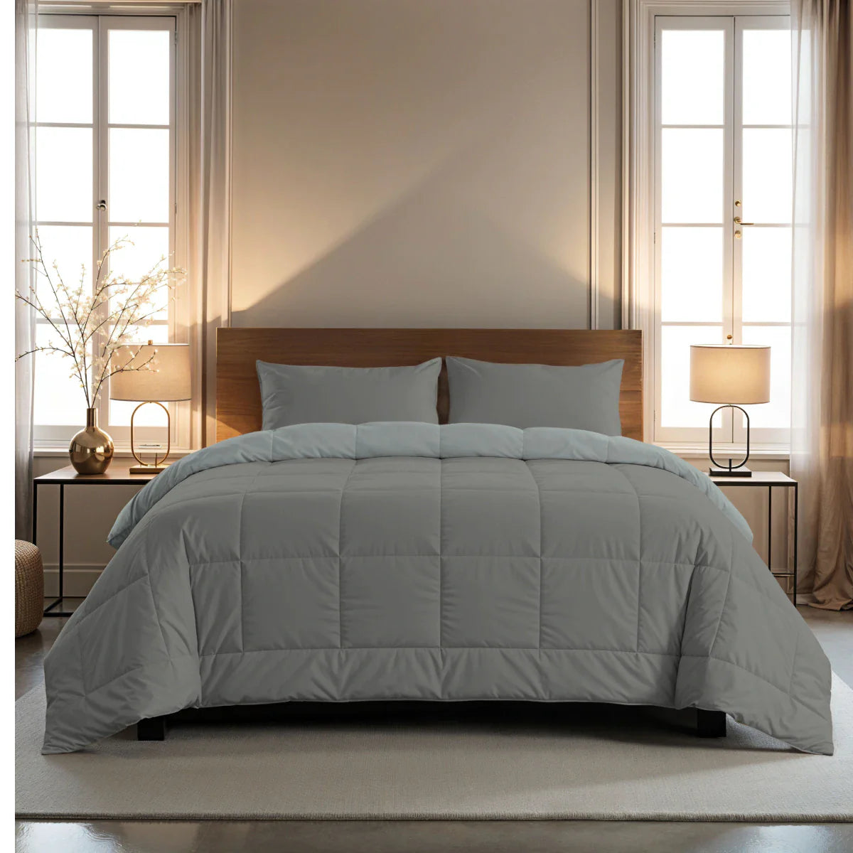 Zelesta Pure Duo Baumwoll-Sommerdecke - Dunkelgrau & Hellgrau