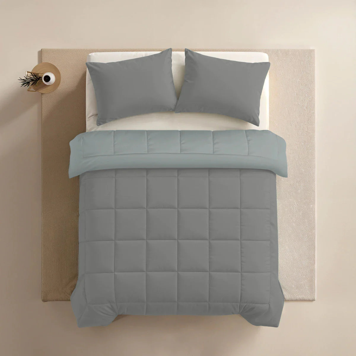 Zelesta Pure Duo Cotton Duvet - Dark Grey & Light Grey