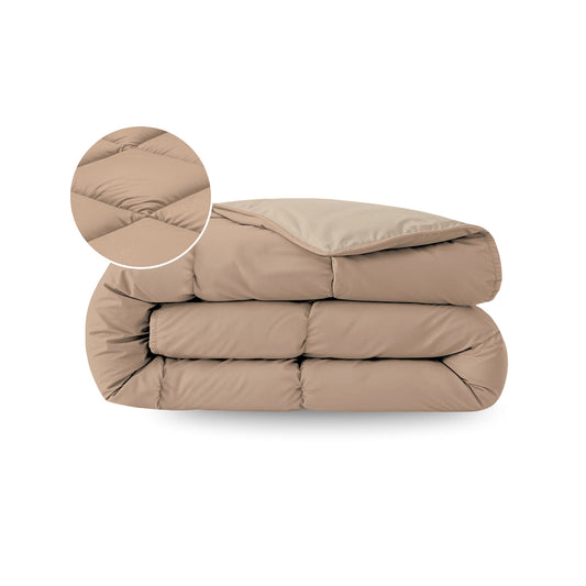 Zelesta Pure Duo Cotton Summer Duvet - Rose Brown & Concrete Brown