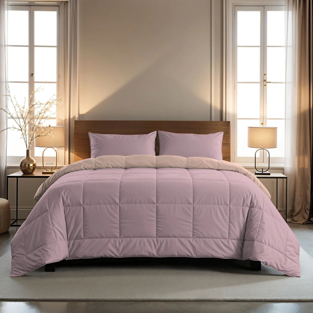 Zelesta Pure Duo Baumwoll-Sommerdecke - Sanftes Flieder & Sanftes Rosa