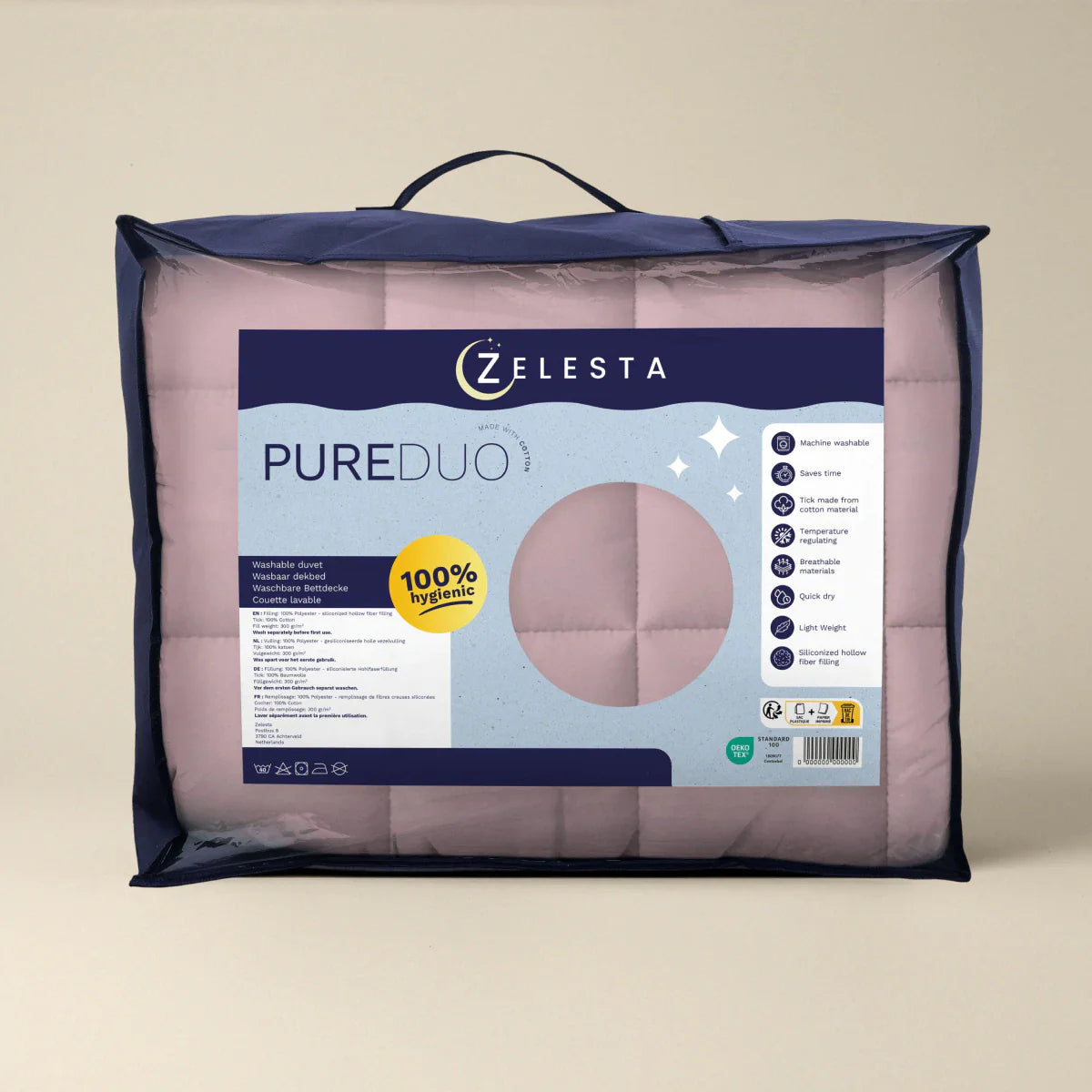 Zelesta Pure Duo Baumwoll-Sommerdecke - Sanftes Flieder & Sanftes Rosa
