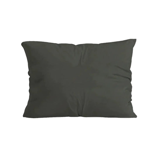 Zelesta Pure Uni Baumwoll-Kissenbezug-Set, 2 Stück – Olive Schwarz