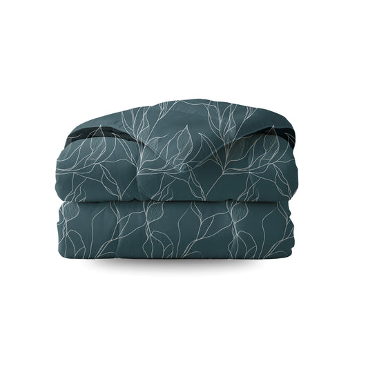 Zelesta Pure Design Baumwollbettdecke - White Leaves