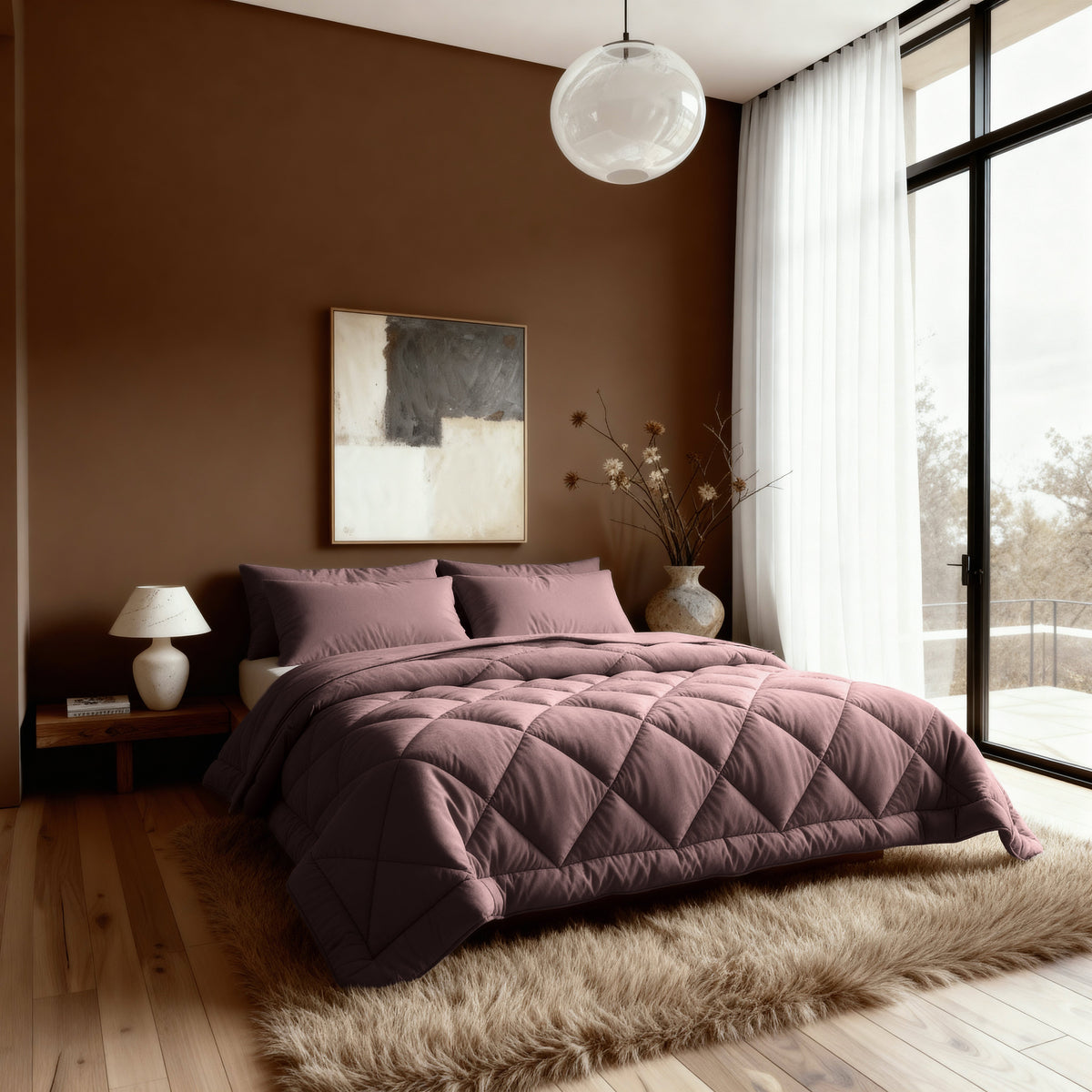 Zelesta Comfort Uni Diamond Bettdecke - Bordeaux