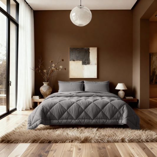 Zelesta Comfort Uni Diamond Bettdecke – Braun-Grau