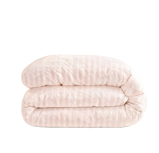 Zelesta Deluxe Hotel Stripe Nahtlose Satin-Baumwolle Bettdecke - Rosa