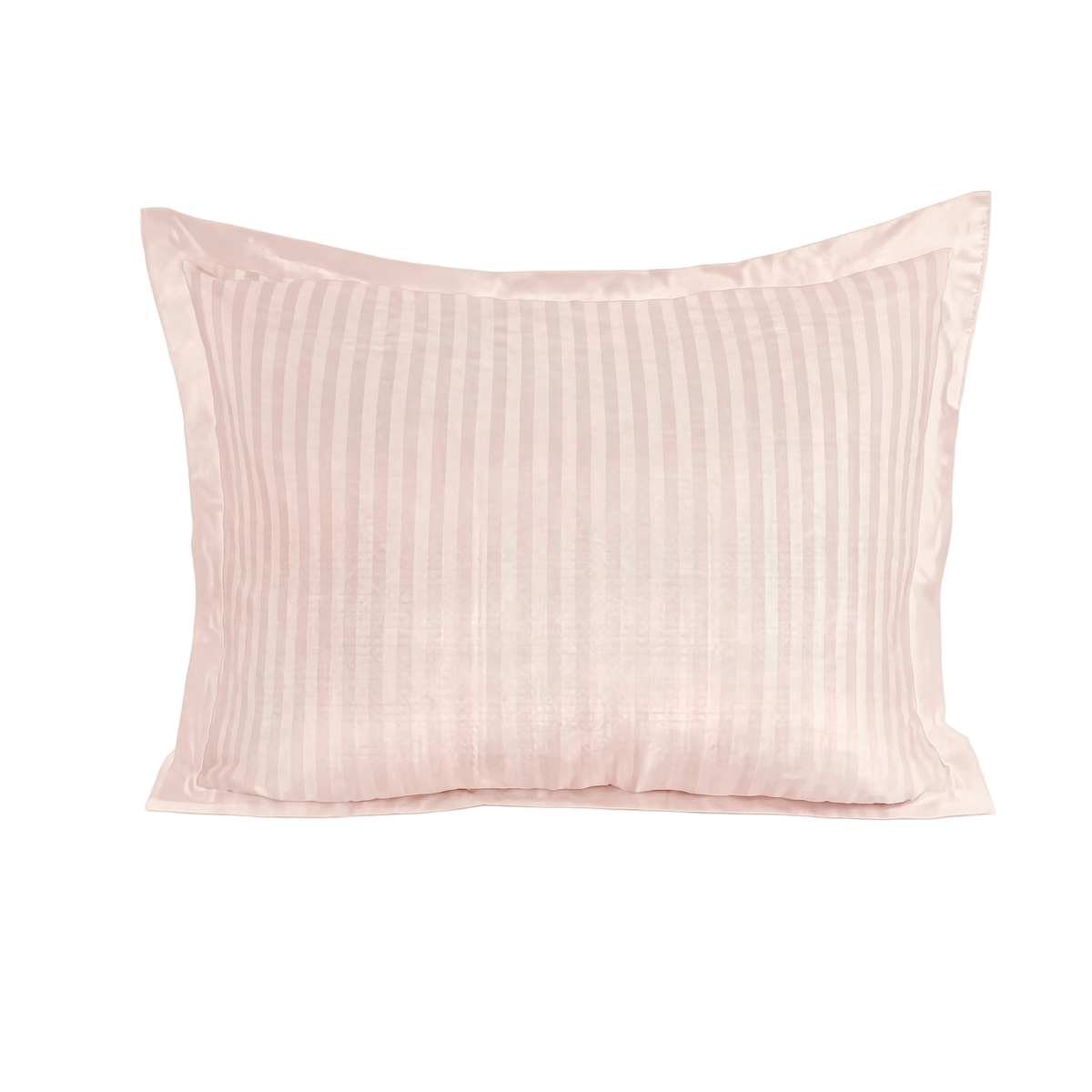 Zelesta Deluxe Hotel Stripe Nahtlose Satin-Baumwolle Kissenbezug-Set, 2 Stück - Rosa