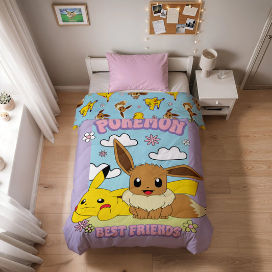 Kids Bettdecke - Pokémon - Pikachu & Eevee