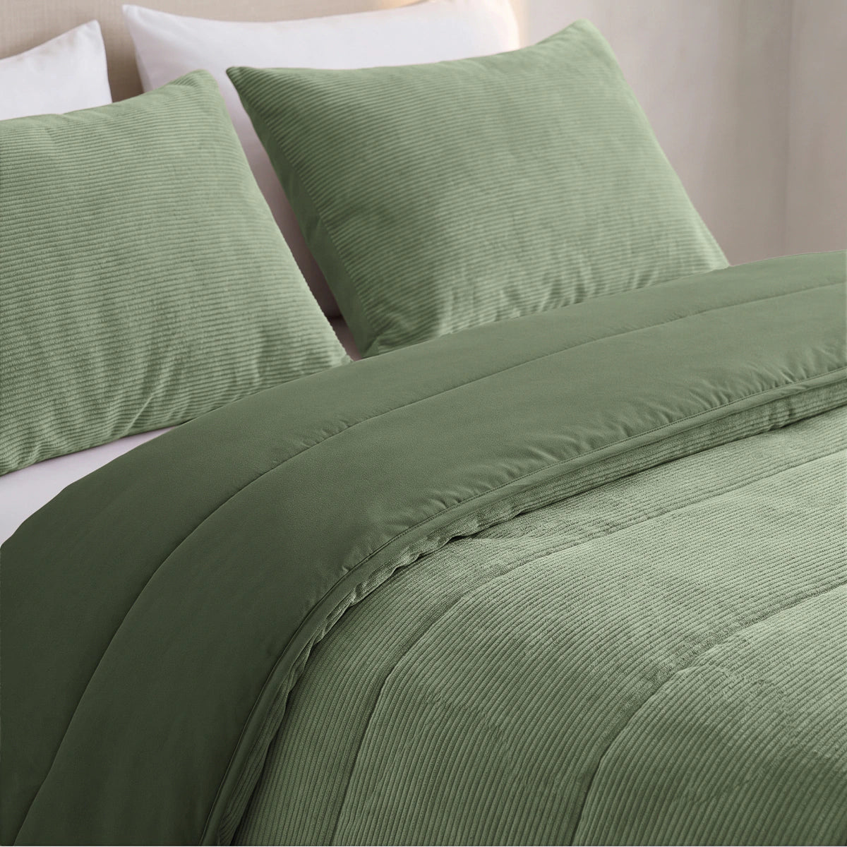 Zelesta Special Corduroy Percale Cotton Duvet - Forest Green