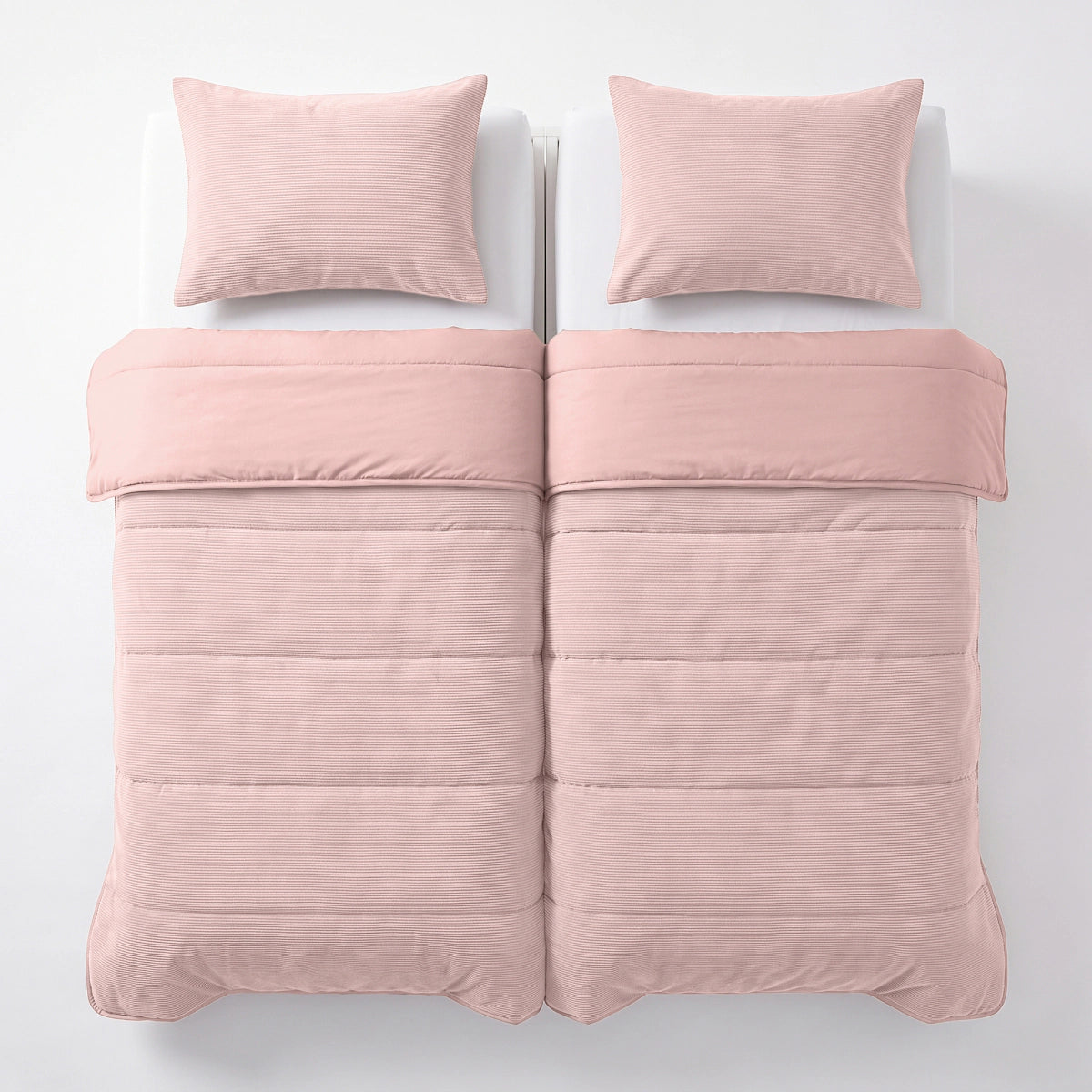 Zelesta Special Corduroy Percale Cotton Pillowcase Set Of 2 - Dusty Pink