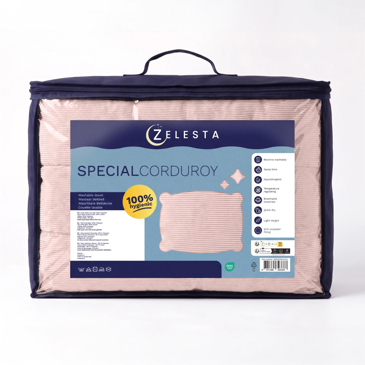 Zelesta Special Corduroy Percale Cotton Duvet - Dusty Pink