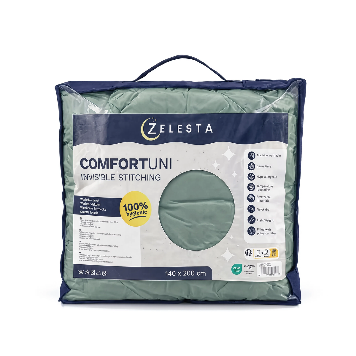 Zelesta Comfort Uni Nahtlose Bettdecke - Meeresgrün