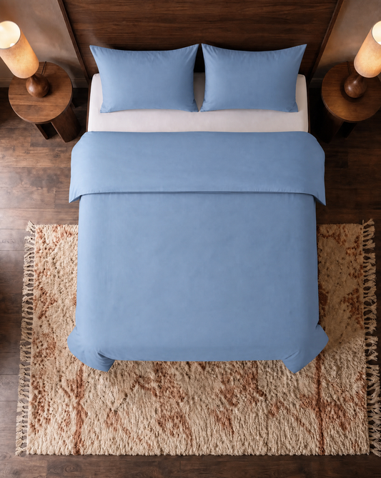 Zelesta Pure Uni Seamless Cotton Pillowcase Set Of 2 - Soft Chambray Blue