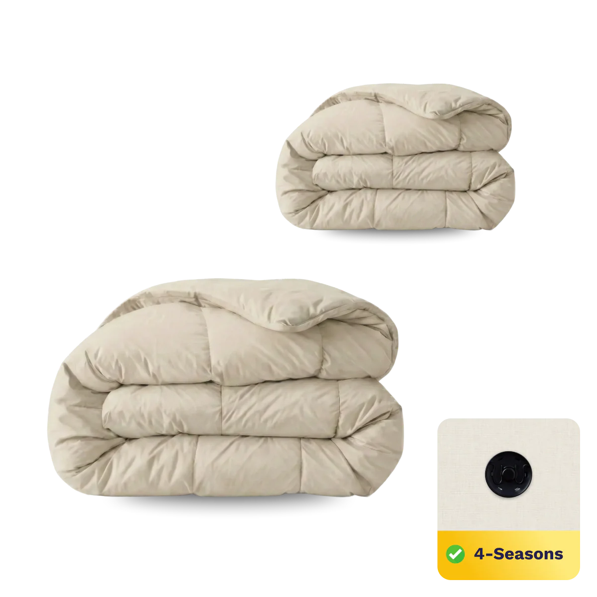 Zelesta Pure Uni Cotton 4-Jahreszeiten-Steppdecke – Wüstensand