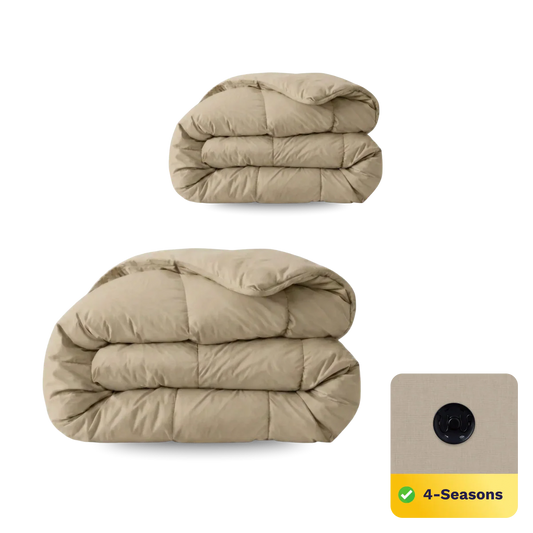 Zelesta Pure Uni Cotton 4-Jahreszeiten-Steppdecke – Taupe Blush