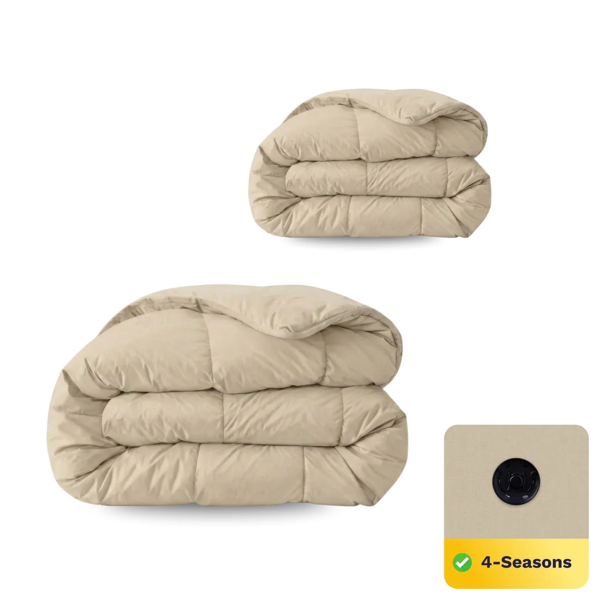 Zelesta Comfort Uni 4-Jahreszeiten-Steppdecke – Warm Sand