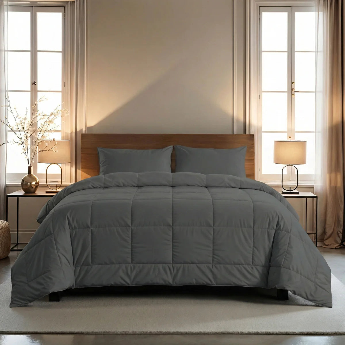 Zelesta Comfort Uni Duvet - Steingrau
