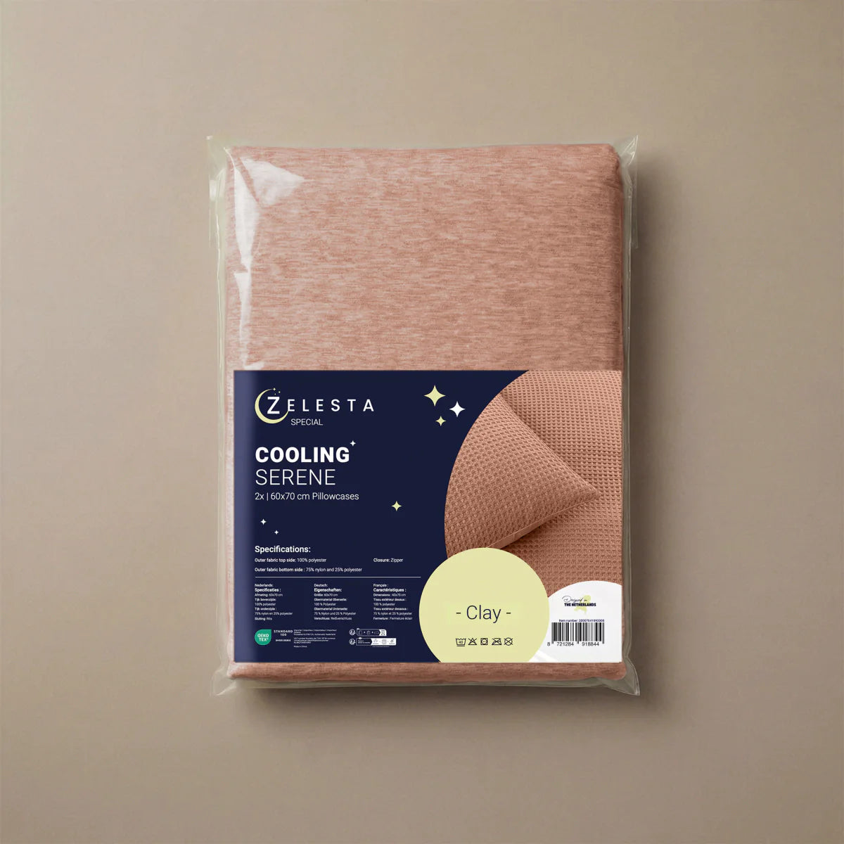 Zelesta Special Cooling Serene Kissenbezug-Set, 2 Stück – Terrakotta Pink
